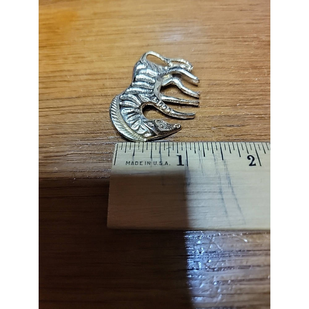 Vintage Gold Tone Alloy Modernist Animal Zebra Brooch Pin Costume Jewelry - Picture 5 of 5
